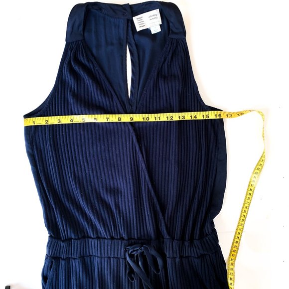 anthropologie navy juniper jumpsuit w/pockets M - Picture 5 of 9